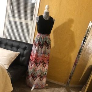 XS Black/floral maxi Dress.